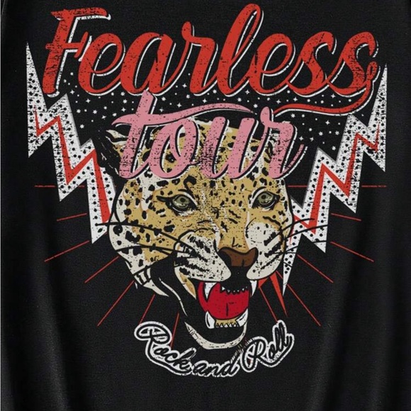 New to Posh C 🔆| Euro Style Fearless Tour Lopard Print Rock Star Tshirt - Picture 7 of 9